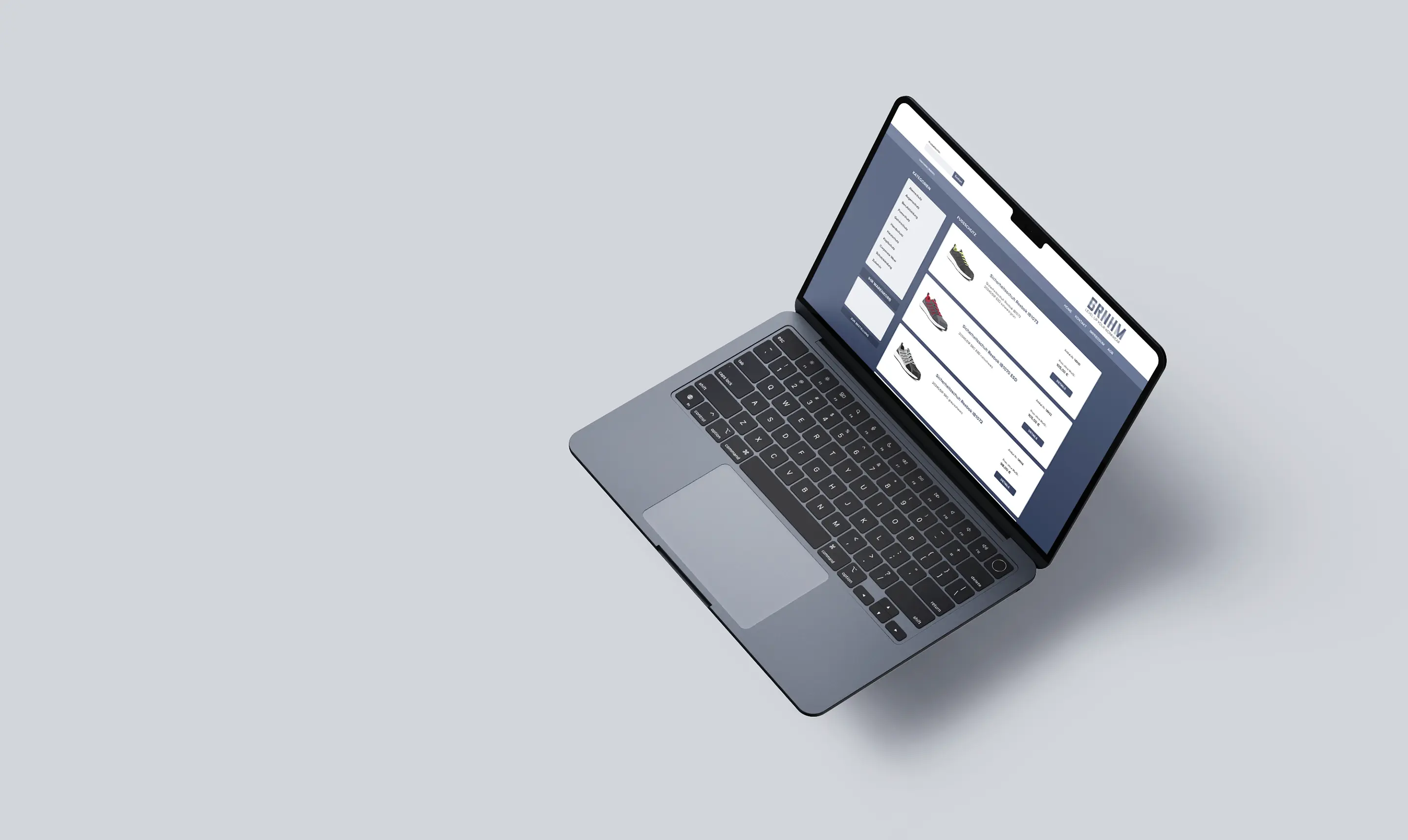 Produktübersicht in E-PROCX auf einem Laptop